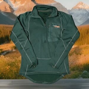 Sitka core heavyweight zip T green size M